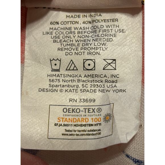 Kate Spade New York Shower Curtain Excellent Condition Cotton Blend - Picture 4 of 4